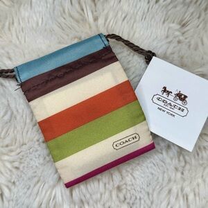 Coach Mini Striped Drawstring Pouch